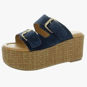 Marc Fisher Navy Suede Platform Sandals